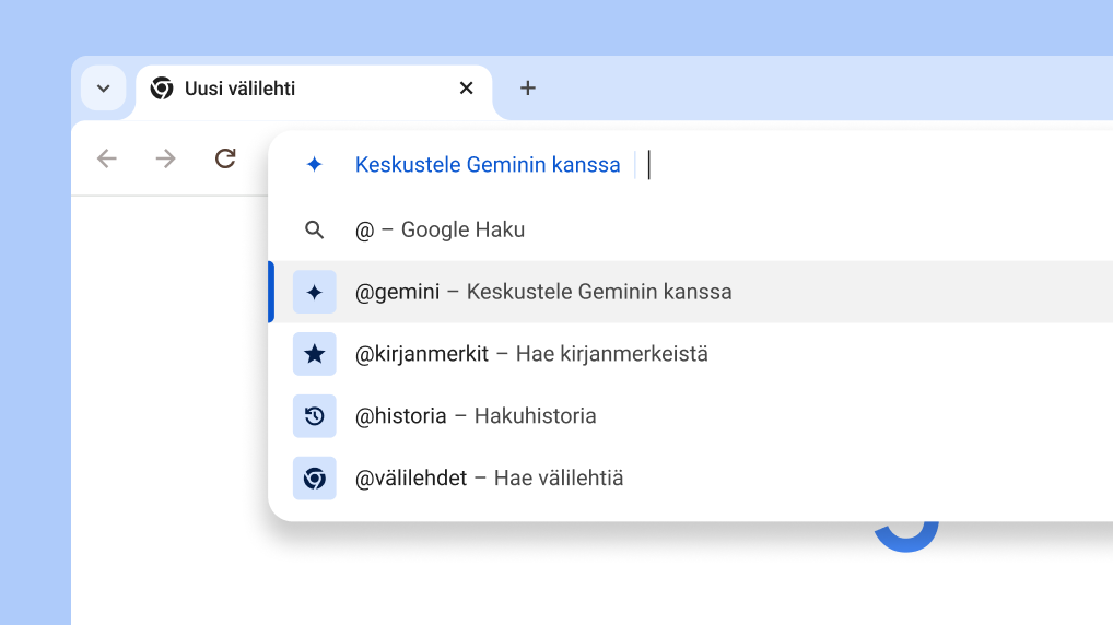 Keskustele Geminin kanssa osoitepalkin kautta