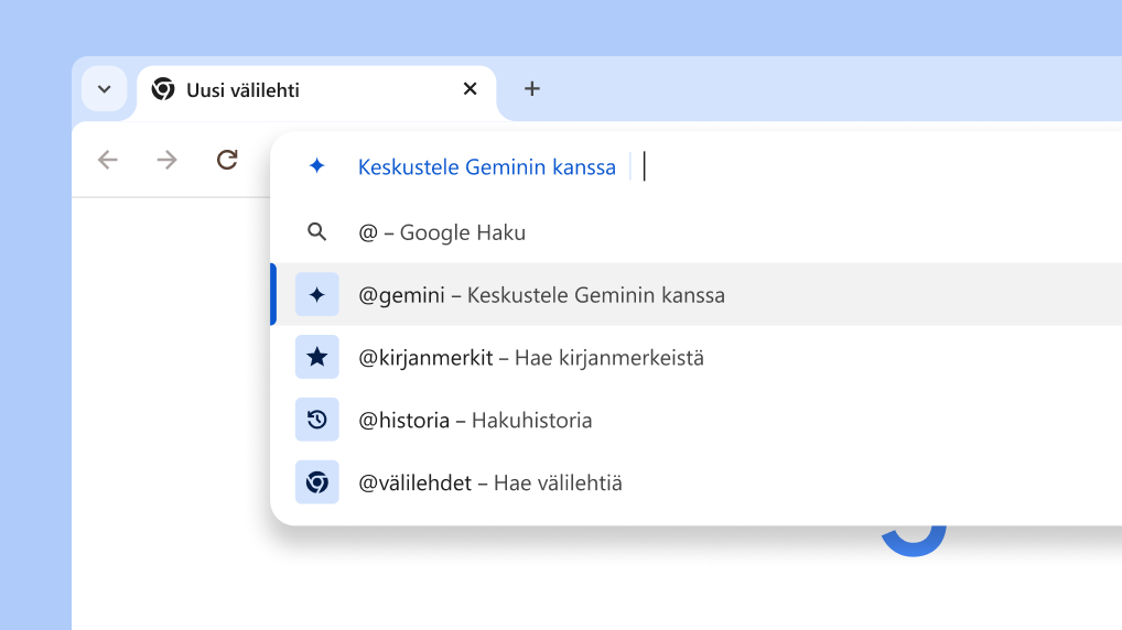 Keskustele Geminin kanssa osoitepalkin kautta