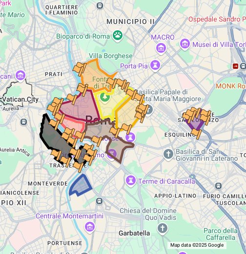 ZTL Driving Zones in Rome, Italy Google My Maps